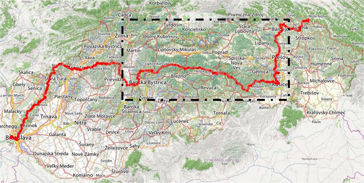 turist xəritəsi Slovakiya