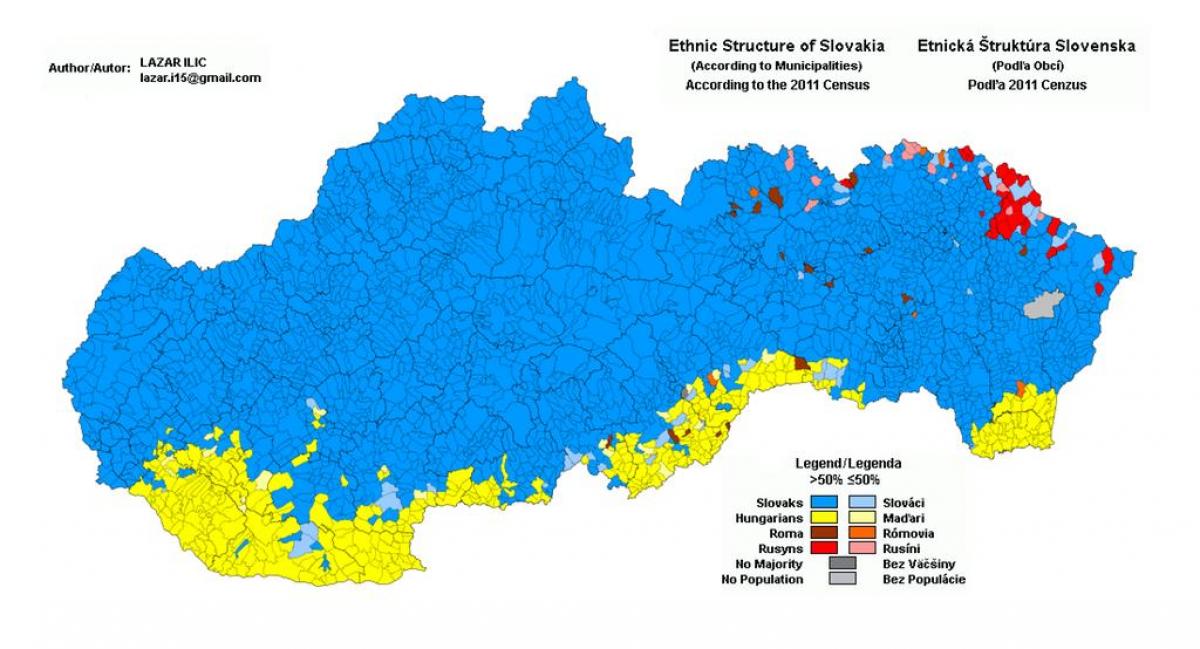 kart Slovakiya etnik