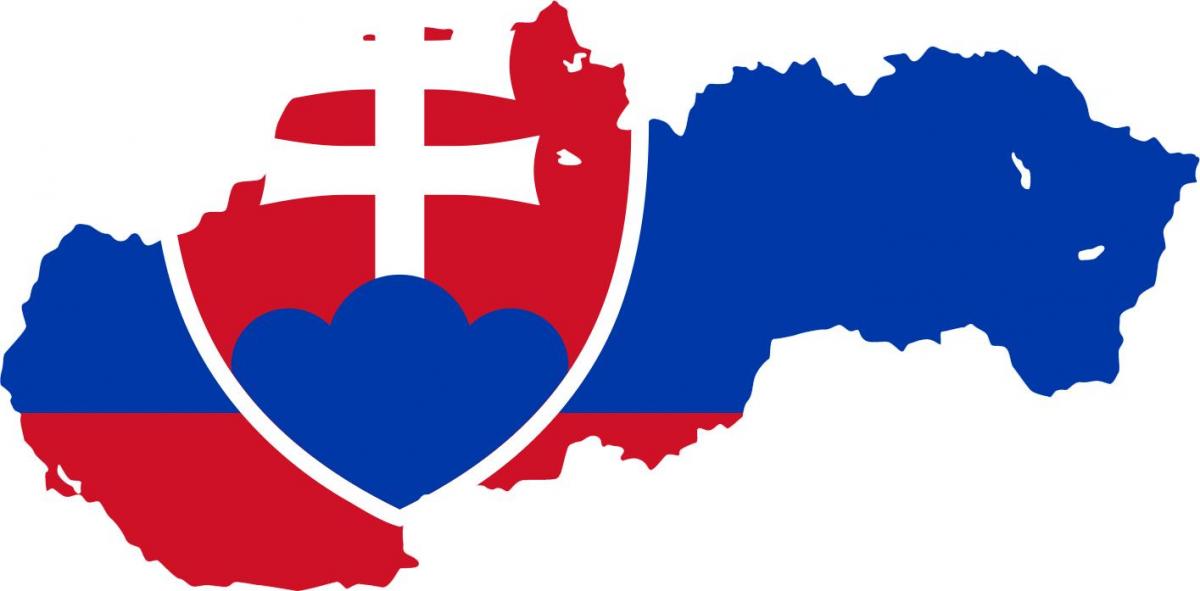 kart Slovakiyanın bayrağı
