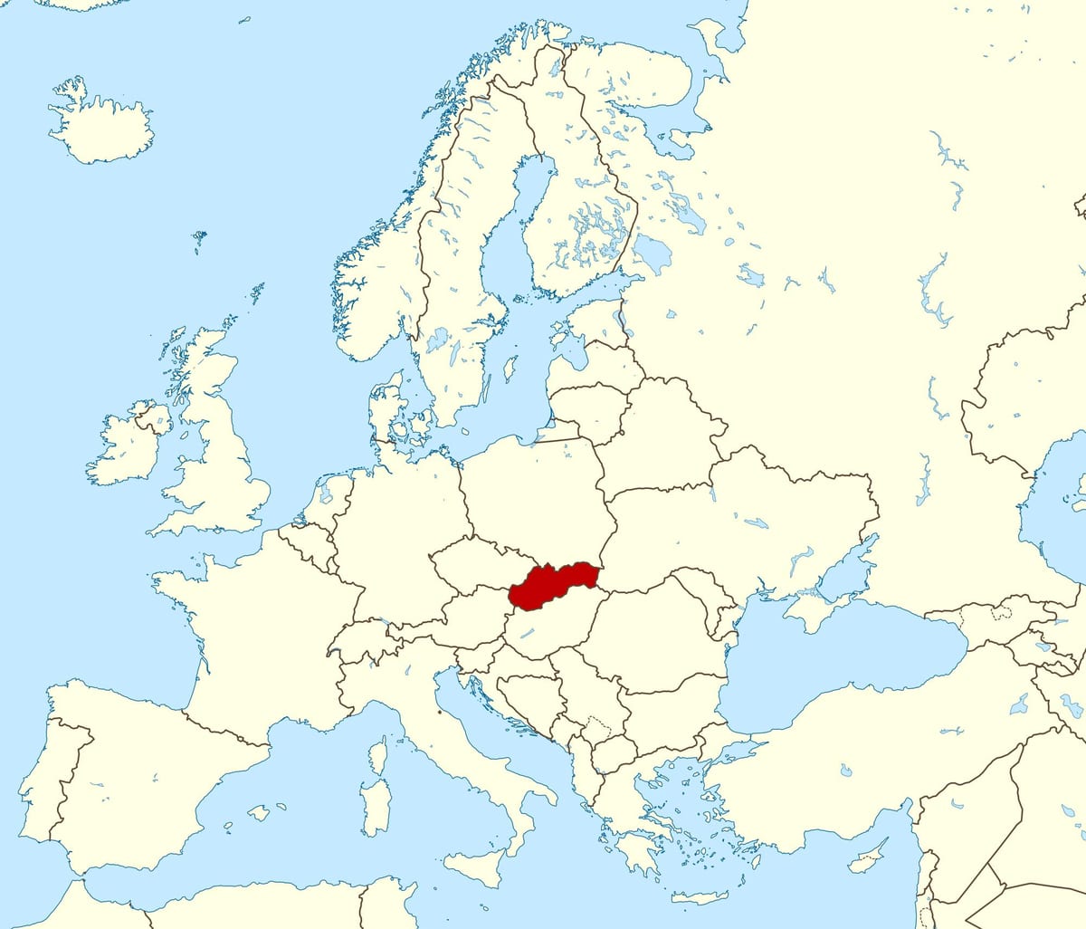 kart Slovakiya, Avropanın xəritəsi