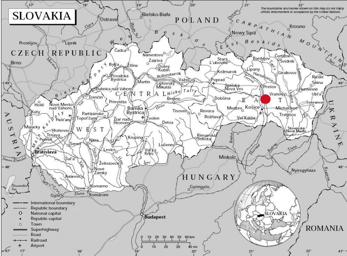 kart Şərqi Slovakiya