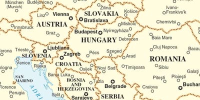 Kart Slovakiya ətraf ölkələrin