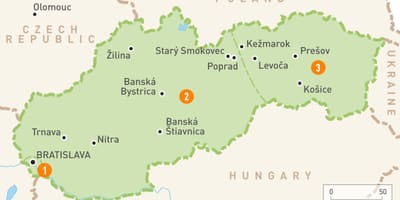 Slovakiya xəritədə