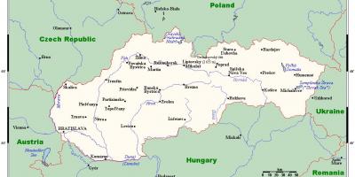 Kart Slovakiya ilə şəhərləri